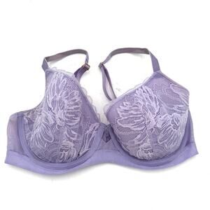 Soma Lightly Lined Perfect Coverage Lavender Lace Bra Size 34D